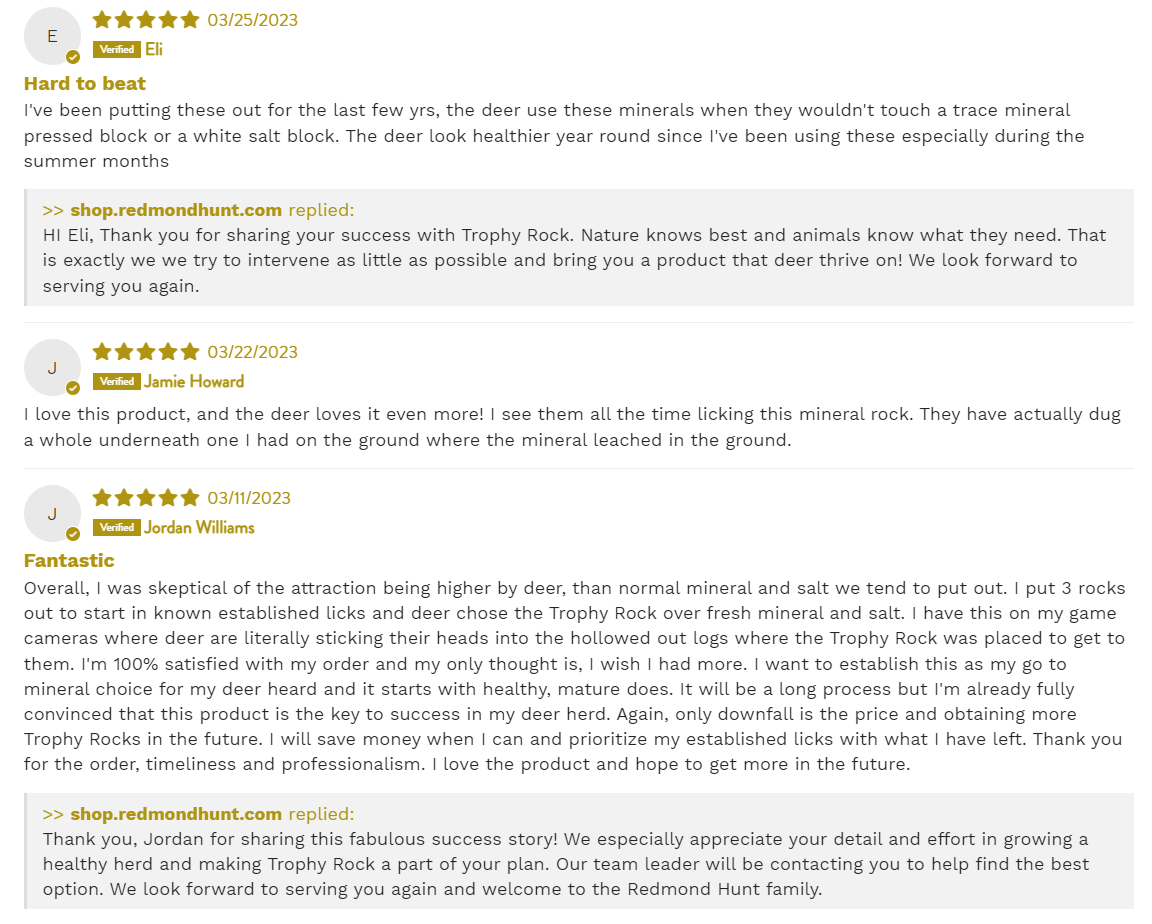 Trophy Rock deer mineral reviews.
